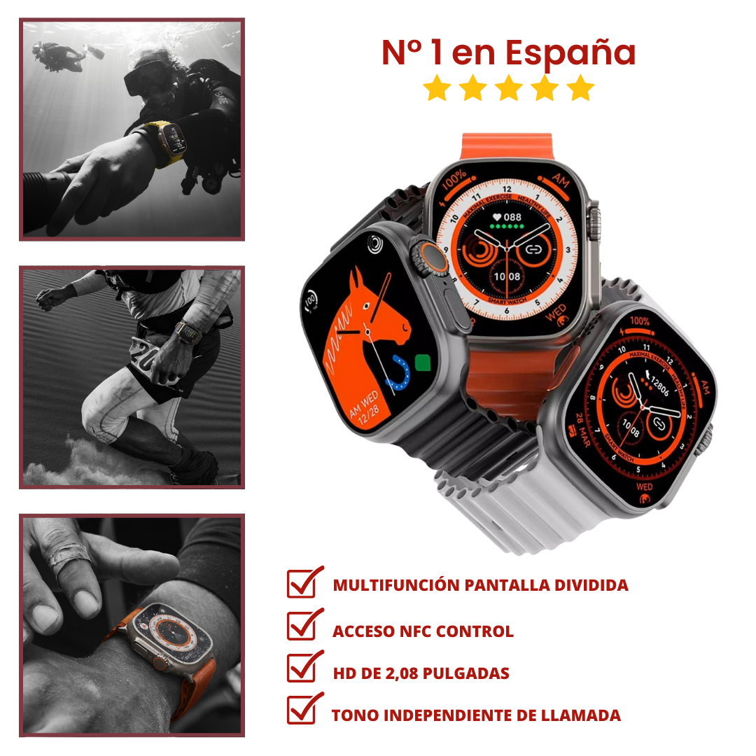 Reloj Inteligente Series 10 Ultra (+200 Funciones) + 2 Correas Gratis