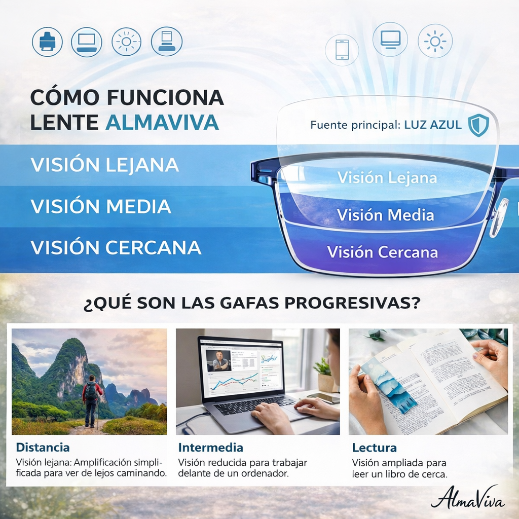 2X1 HOY l Las Únicas Gafas Autograduables Inteligentes Ray™ (Visión clara de cerca, intermedia y lejos en una sola gafa) l Protección Luz Azul y Rayos UV + Funda de cuero GRATIS l 30 días de prueba garantizada