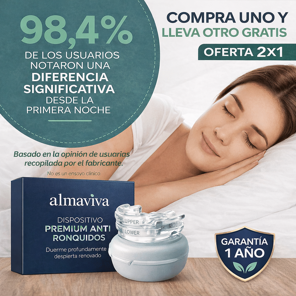 1+1 GRATIS HOY l  La única férula anti-ronquidos que soluciona tus ronquidos y problemas de sueño, evita apneas y recupera tu descanso reparador l 30 noches de prueba