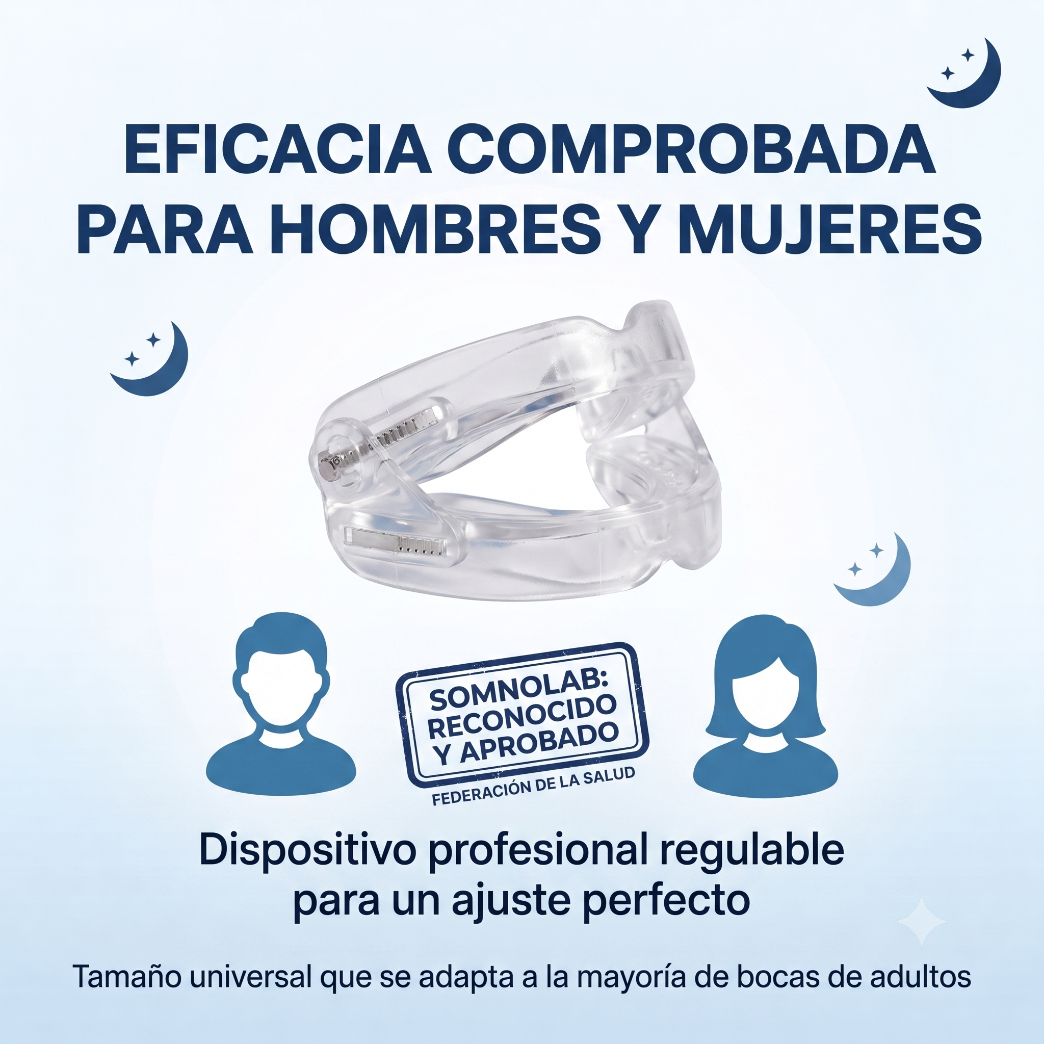 Elimina los ronquidos desde la primera noche – SomnoLab (+ ESTUCHE HIGIÉNICO PROTECTOR DE REGALO)