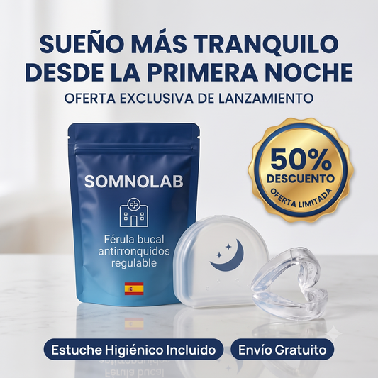 Elimina los ronquidos desde la primera noche – SomnoLab (+ ESTUCHE HIGIÉNICO PROTECTOR DE REGALO)
