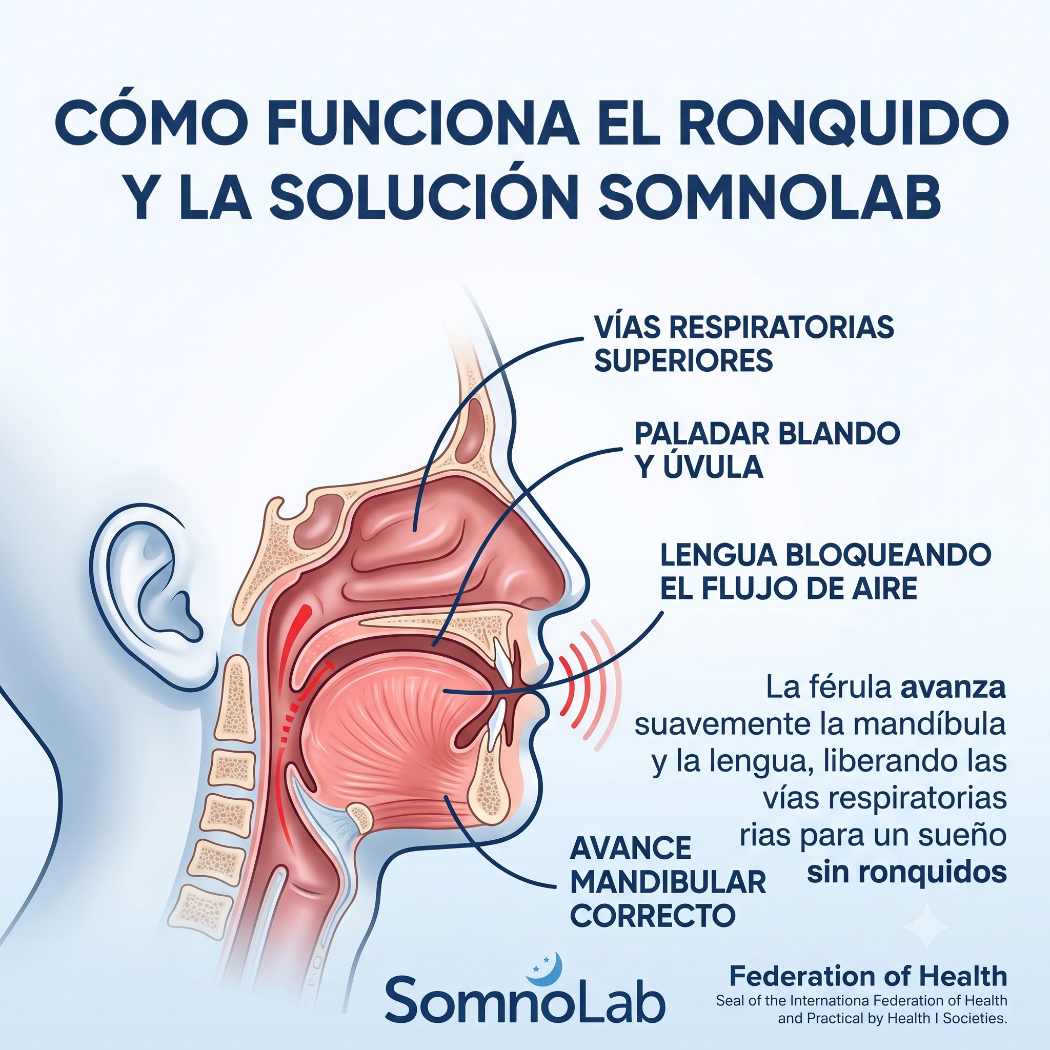 Elimina los ronquidos desde la primera noche – SomnoLab (+ ESTUCHE HIGIÉNICO PROTECTOR DE REGALO)