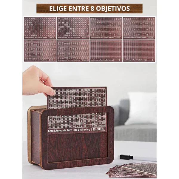 AhorraFácil™ - Hucha de Madera con Contador