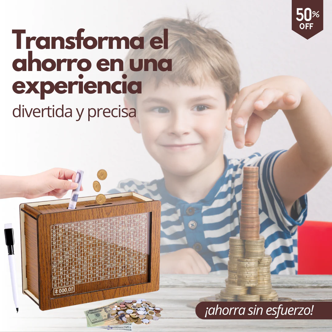 AhorraFácil™ - Hucha de Madera con Contador