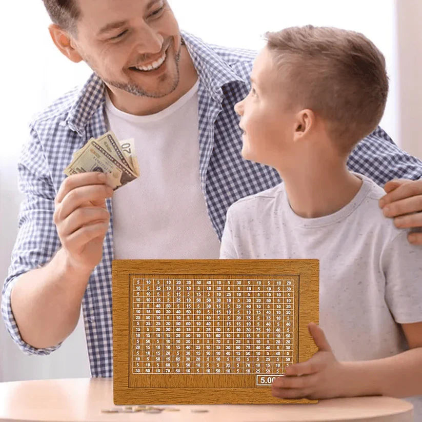 AhorraFácil™ - Hucha de Madera con Contador